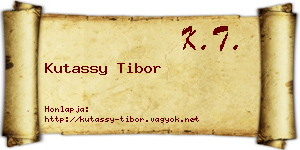 Kutassy Tibor névjegykártya
